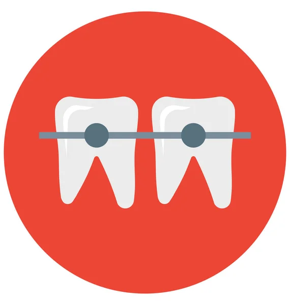 Braces Dentaires Icône Vectorielle Isolée Qui Peut Être Facilement Modifiée — Image vectorielle