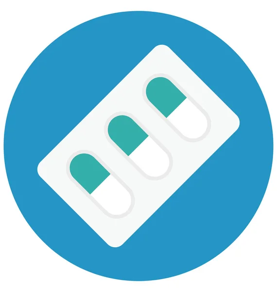 Kapszula Gyógyszerek Elszigetelt Vector Icon Könnyen Módosítható Vagy Szerkeszthető — Stock Vector
