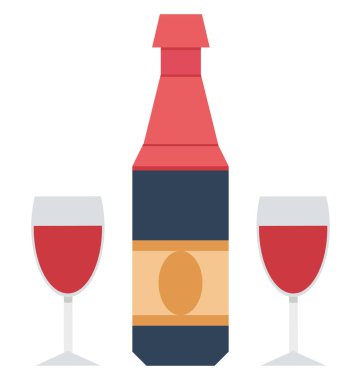Şarap izole vektör vektör simgeleri kolayca değiştirilebilir ve Düzenle 
