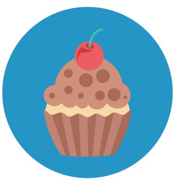 Cupcake izole vektör vektör simgeleri kolayca değiştirilebilir ve Düzenle
