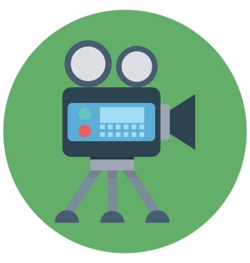 Kolayca değiştirilebilir ve Düzenle Video kamera vektör izole vektör simgeler