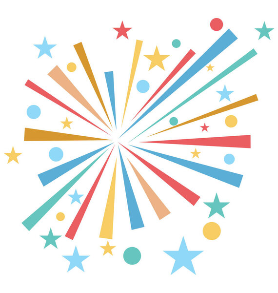 Изолированные векторные иконки фейерверка, которые можно легко изменять и редактировать
 