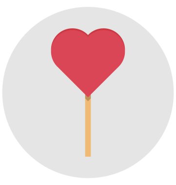 Kalp lolipop vektör izole vektör simgeleri kolayca değiştirilebilir ve Düzenle