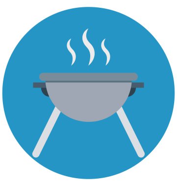 Barbekü ızgara izole vektör vektör simgeleri kolayca değiştirilebilir ve Düzenle