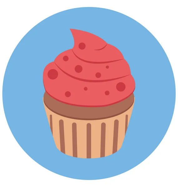 Cupcake Vector Isolated Vector Iconos Que Pueden Modificar Editar Fácilmente — Vector de stock