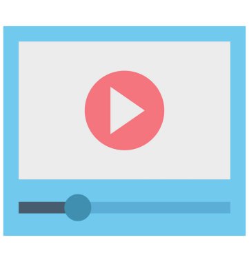 Video oynatıcı, video akışı, kolayca değiştirilebilir veya düzenlediğiniz izole vektör simgeler 