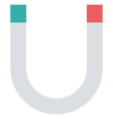 Mıknatıs, manyetik alan, kolayca değiştirilebilir veya düzenlediğiniz izole vektör simgeler 