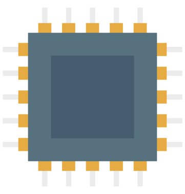 işlemci yongası, miniyonga, kolayca değiştirilebilir veya düzenlediğiniz izole vektör simgeler 