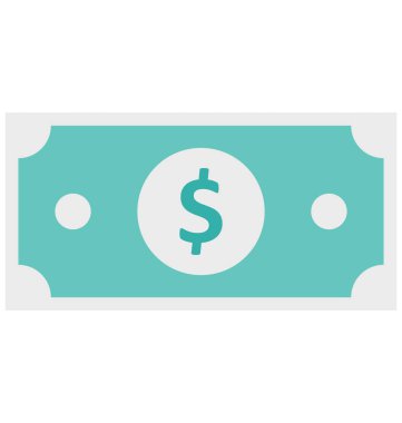 dolar, kağıt para, kolayca değiştirilebilir veya düzenlediğiniz izole vektör simgeler 