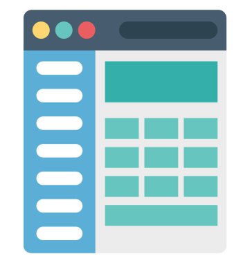 Online Makale, blog, kolayca değiştirilebilir veya düzenlediğiniz izole vektör simgeler 