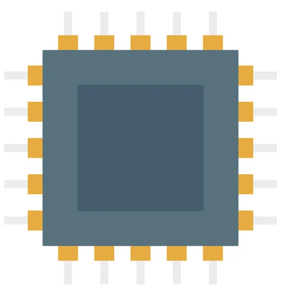 Processorchip Microchip Geïsoleerde Vector Pictogrammen Die Moeiteloos Kunnen Worden Gewijzigd — Stockvector