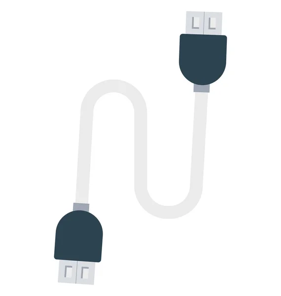 Usb Kabel Micro Usb Izolované Vektorové Ikony Které Lze Snadno — Stockový vektor