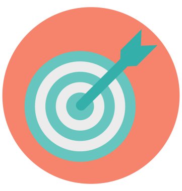 Hedef, amaç, kolayca değiştirilebilir veya düzenlediğiniz izole vektör simgeler 