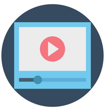 Video oynatıcı, video akışı, kolayca değiştirilebilir veya düzenlediğiniz izole vektör simgeler 