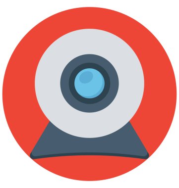 Web Kamerası, web kamerası, kolayca değiştirilebilir veya düzenlediğiniz izole vektör simgeler 