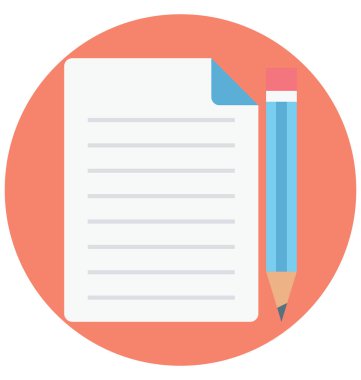 Belge, mektup yazmak, kolayca değiştirilebilir veya düzenlediğiniz izole vektör simgeler 