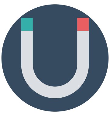 Mıknatıs, manyetik alan, kolayca değiştirilebilir veya düzenlediğiniz izole vektör simgeler 