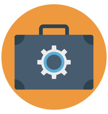 Alet çantası, evrak çantası cog, kolayca değiştirilebilir veya düzenlediğiniz izole vektör simgeleri ile 