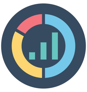 Çubuk grafik, halka grafik, kolayca değiştirilebilir veya düzenlediğiniz izole vektör simgeleri ile halka grafiği 