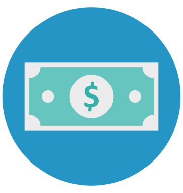 dolar, kağıt para, kolayca değiştirilebilir veya düzenlediğiniz izole vektör simgeler 