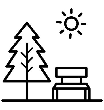 Park izole vektör kolayca değiştirilebilir veya Düzenle simgesini