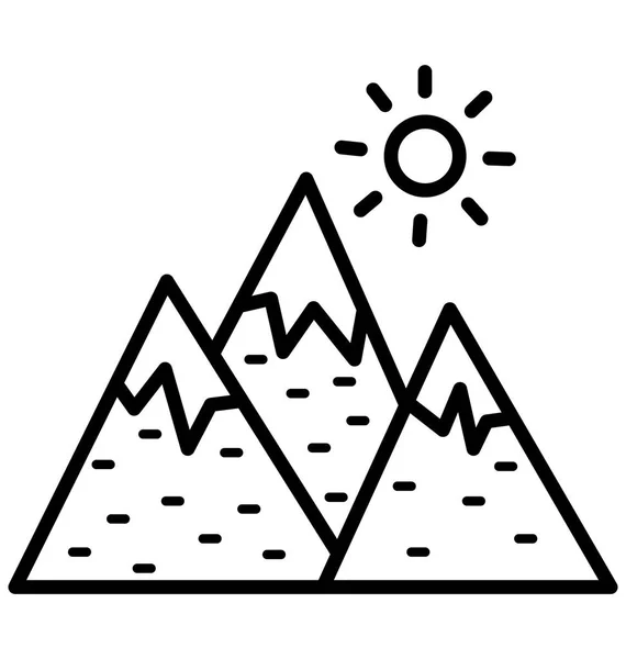 Snowy Peaks Isolated Vector Icon Que Pode Ser Facilmente Modificado — Vetor de Stock