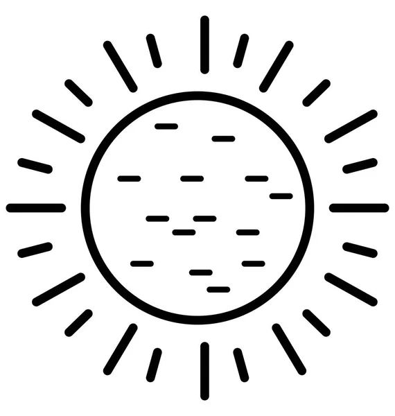 Icône Vectorielle Isolée Soleil Qui Peut Être Facilement Modifiée Éditée — Image vectorielle