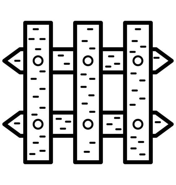 Icône Vectorielle Isolée Clôture Qui Peut Être Facilement Modifiée Éditée — Image vectorielle