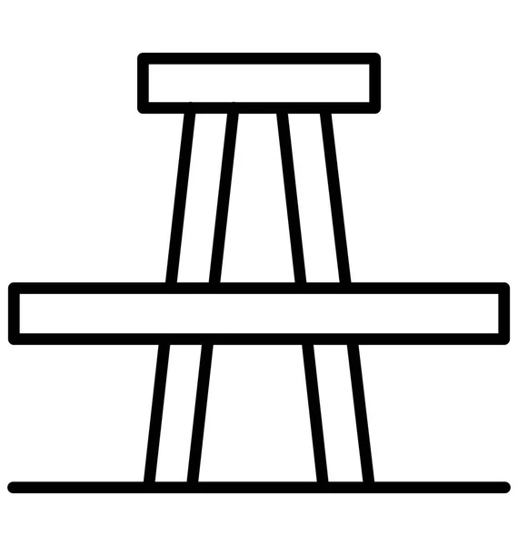 Piknik Asztal Elszigetelt Vector Icon Egyszerűen Módosítható Vagy Szerkeszthető — Stock Vector