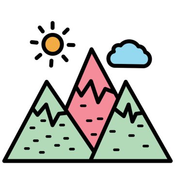 Manzara izole vektör kolayca değiştirilebilir veya Düzenle simgesini