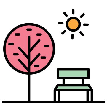 Park izole vektör kolayca değiştirilebilir veya Düzenle simgesini