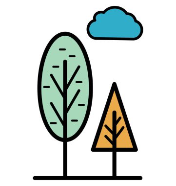 Orman izole vektör kolayca değiştirilebilir veya Düzenle simgesini 