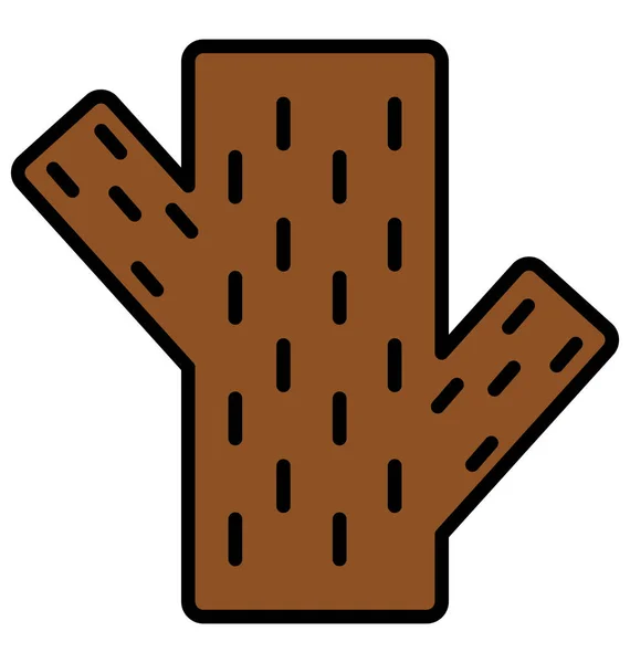 Tree Trunk Isolated Vector Icon Que Pode Ser Facilmente Modificado — Vetor de Stock