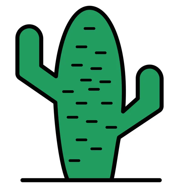 Cactus Plant Isolated Vector Icon สามารถแก ไขหร อแก ไขได — ภาพเวกเตอร์สต็อก
