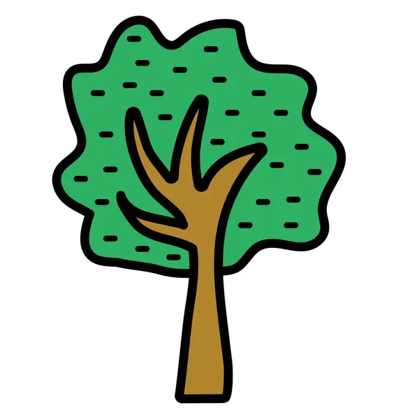 Árbol Arbustos Icono Vectorial Aislado Que Puede Modificar Editar Fácilmente — Vector de stock