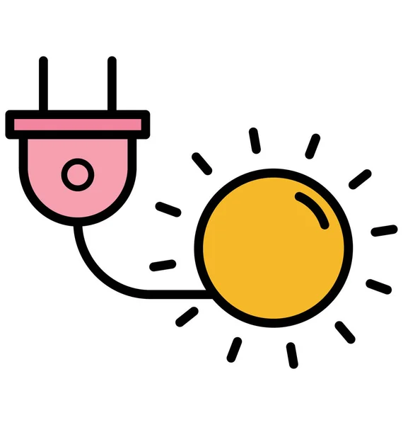 Solar Energy Isolated Vector Icon Can Easily Modified Edit — Stock Vector