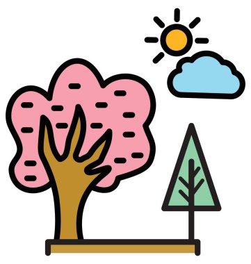 Ağaç izole vektör kolayca değiştirilebilir veya Düzenle simgesini