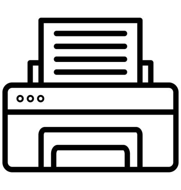 Yazıcı hat izole vektör simgesi olduğunu kolayca değiştirilebilir veya düzenleme