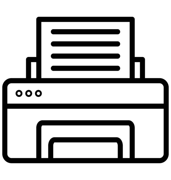 Línea Impresora Icono Vectorial Aislado Que Puede Modificar Editar Fácilmente — Vector de stock