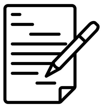 Özgeçmiş yazma hat izole vektör simgesi olduğunu kolayca değiştirilebilir veya düzenleme