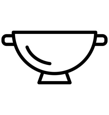 Kolayca değiştirilebilir veya düzenleme mutfak elek izole vektör simgesi