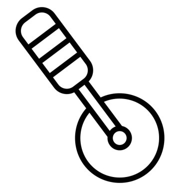 Kolayca değiştirilebilir veya düzenleme pizza kesici izole vektör simgesi