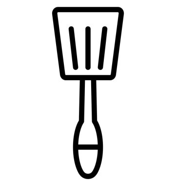 Kolayca değiştirilebilir veya düzenleme oluklu Spatula izole vektör simgesi