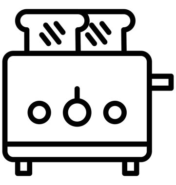 Kolayca değiştirilebilir veya düzenleme ekmek kızartma makinesi izole vektör simgesi
