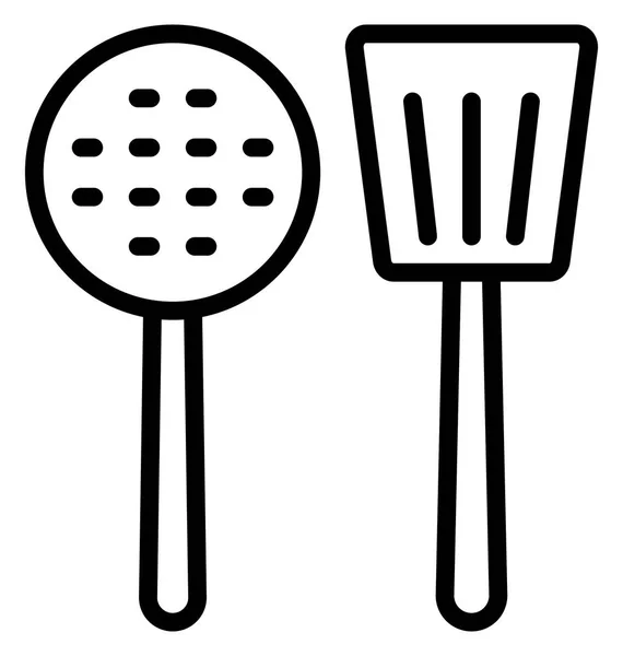 Cooking Spoons Isolated Vector Icon Which Can Easily Modified Edit — Stock Vector