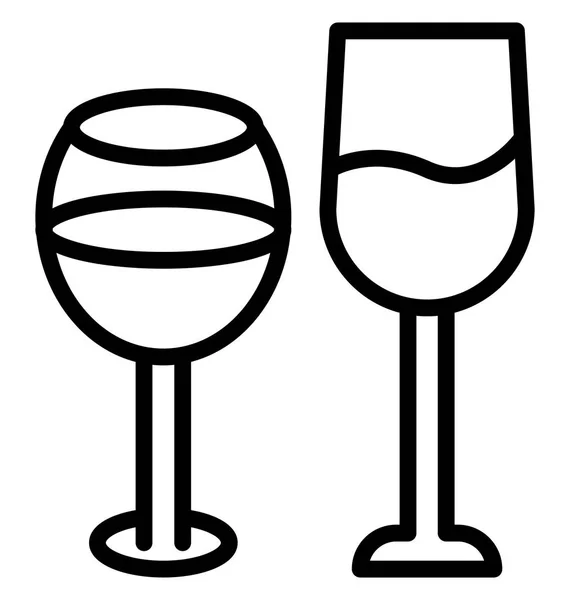 ワインのガラス分離ベクトル アイコンを簡単に変更することができますまたは編集 — ストックベクタ