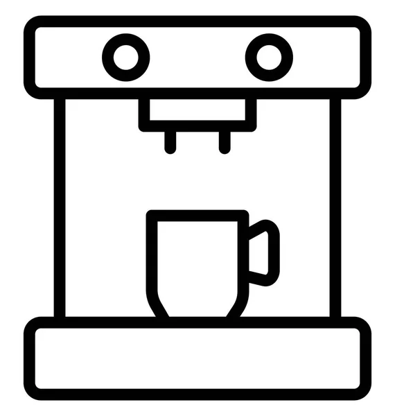 Coffee Machine Isolated Vector Icon Which Can Easily Modified Edit — Stock Vector