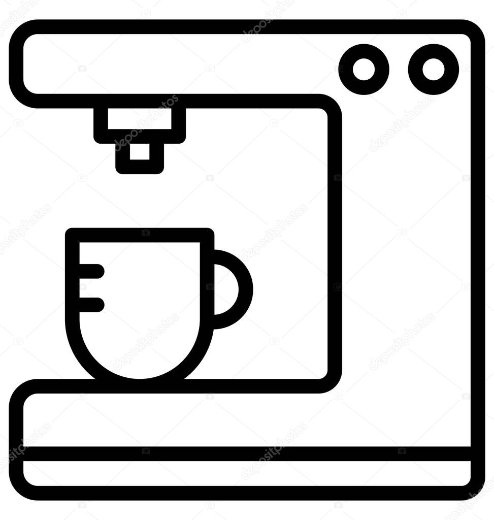 Coffee Machine Isolated Vector icon which can be easily modified or edit