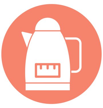 Kolayca değiştirilebilir veya düzenleme elektrikli su ısıtıcısı izole vektör simgesi