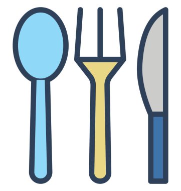 Kolayca değiştirilebilir veya düzenleme çatal bıçak izole vektör simgesi